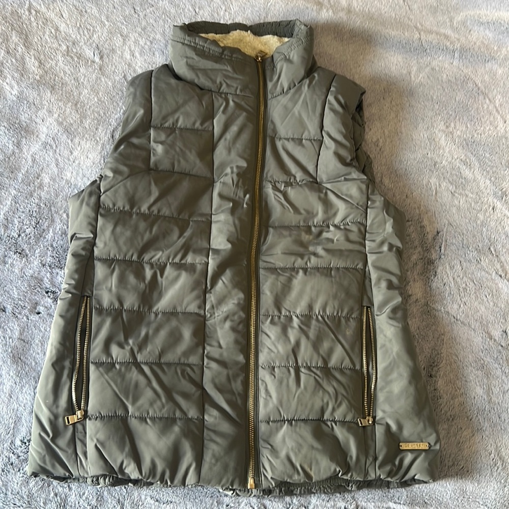 Sage Green Puff Vest from Calvin Klein